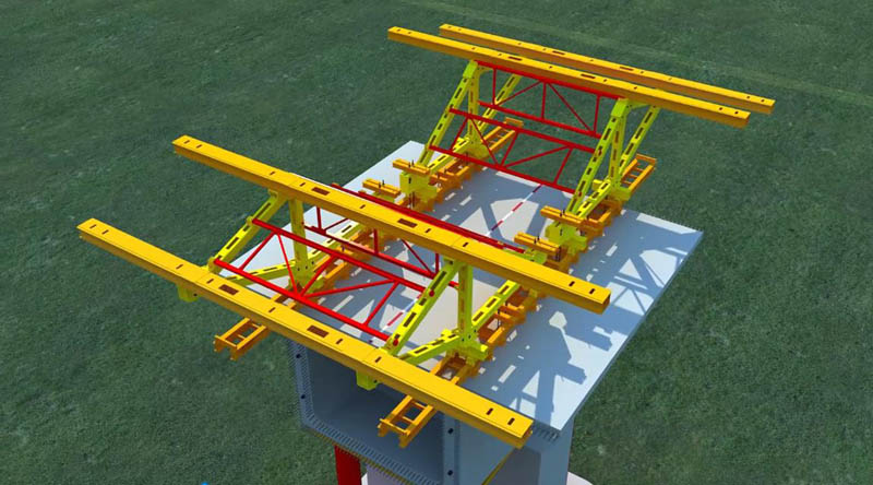黄水河大桥挂篮法悬臂浇筑施工工艺三维动画
